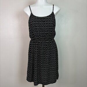 Old Navy Dress Small Black White Elastic Waist Spaghetti Strap Women's